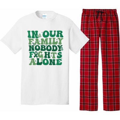 Liver Cancer Awareness In Our Family Nobody Fights Alone Pajama Set