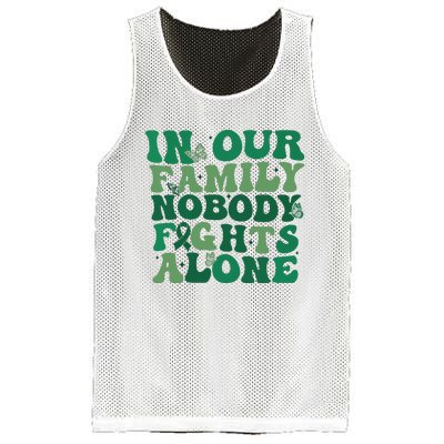 Liver Cancer Awareness In Our Family Nobody Fights Alone Mesh Reversible Basketball Jersey Tank