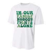 Liver Cancer Awareness In Our Family Nobody Fights Alone Performance Sprint T-Shirt