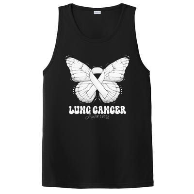 Lung Cancer Awareness Month White Ribbon Butterfly PosiCharge Competitor Tank