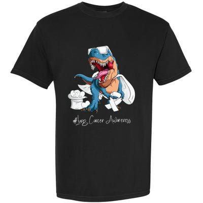 Lung Cancer Awareness Month White Ribbon Trex Garment-Dyed Heavyweight T-Shirt