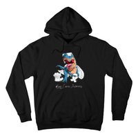 Lung Cancer Awareness Month White Ribbon Trex Hoodie