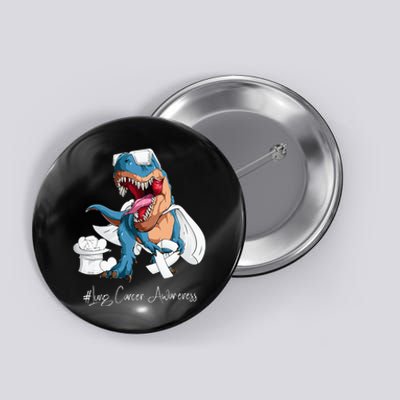 Lung Cancer Awareness Month White Ribbon Trex Button