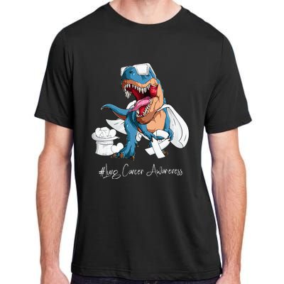 Lung Cancer Awareness Month White Ribbon Trex Adult ChromaSoft Performance T-Shirt