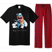 Lung Cancer Awareness Month White Ribbon Trex Pajama Set