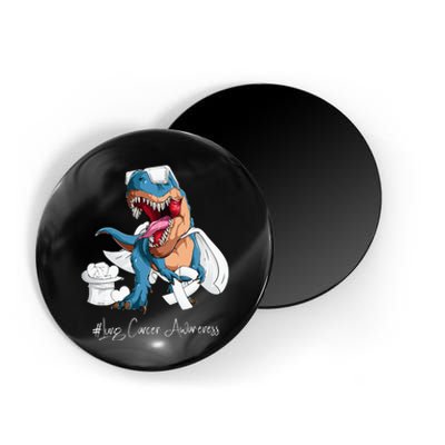 Lung Cancer Awareness Month White Ribbon Trex Magnet