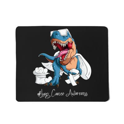 Lung Cancer Awareness Month White Ribbon Trex Mousepad