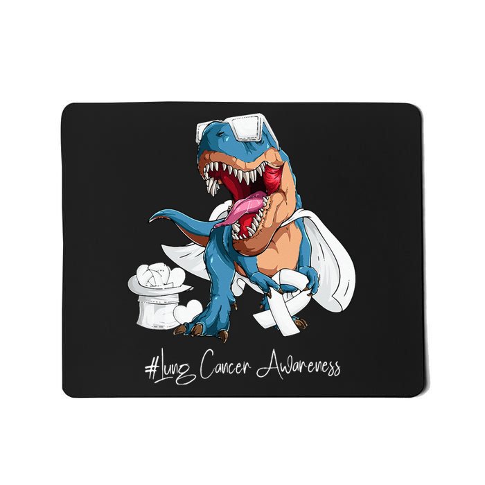 Lung Cancer Awareness Month White Ribbon Trex Mousepad