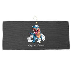 Lung Cancer Awareness Month White Ribbon Trex Large Microfiber Waffle Golf Towel