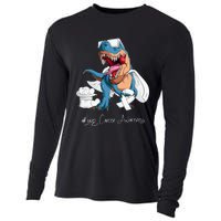 Lung Cancer Awareness Month White Ribbon Trex Cooling Performance Long Sleeve Crew