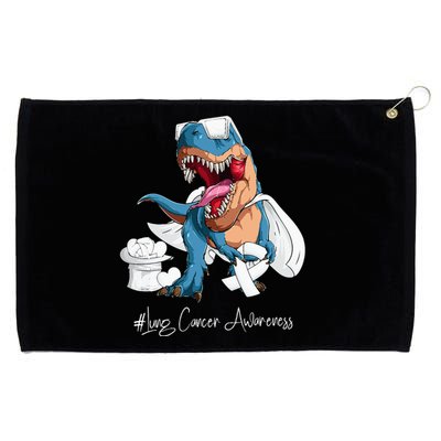 Lung Cancer Awareness Month White Ribbon Trex Grommeted Golf Towel