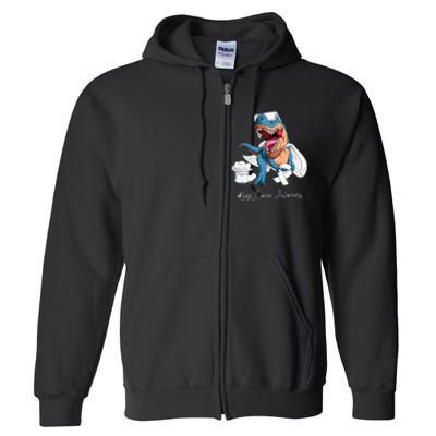 Lung Cancer Awareness Month White Ribbon Trex Full Zip Hoodie