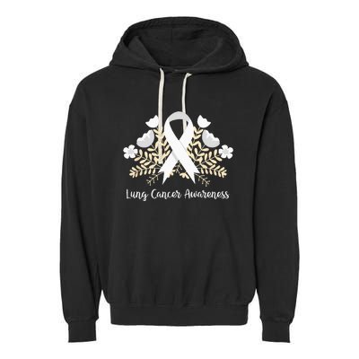 Lung Cancer Awareness Ribbon Lung Cancer Garment-Dyed Fleece Hoodie