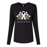 Lung Cancer Awareness Ribbon Lung Cancer Womens Cotton Relaxed Long Sleeve T-Shirt