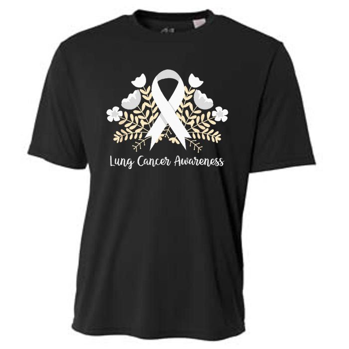 Lung Cancer Awareness Ribbon Lung Cancer Cooling Performance Crew T-Shirt