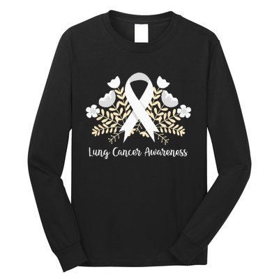 Lung Cancer Awareness Ribbon Lung Cancer Long Sleeve Shirt