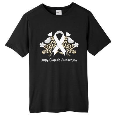 Lung Cancer Awareness Ribbon Lung Cancer Tall Fusion ChromaSoft Performance T-Shirt