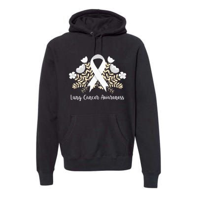 Lung Cancer Awareness Ribbon Lung Cancer Premium Hoodie