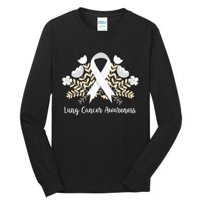 Lung Cancer Awareness Ribbon Lung Cancer Tall Long Sleeve T-Shirt