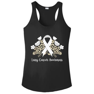 Lung Cancer Awareness Ribbon Lung Cancer Ladies PosiCharge Competitor Racerback Tank