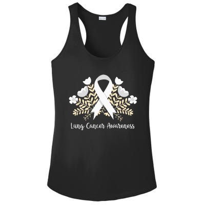 Lung Cancer Awareness Ribbon Lung Cancer Ladies PosiCharge Competitor Racerback Tank