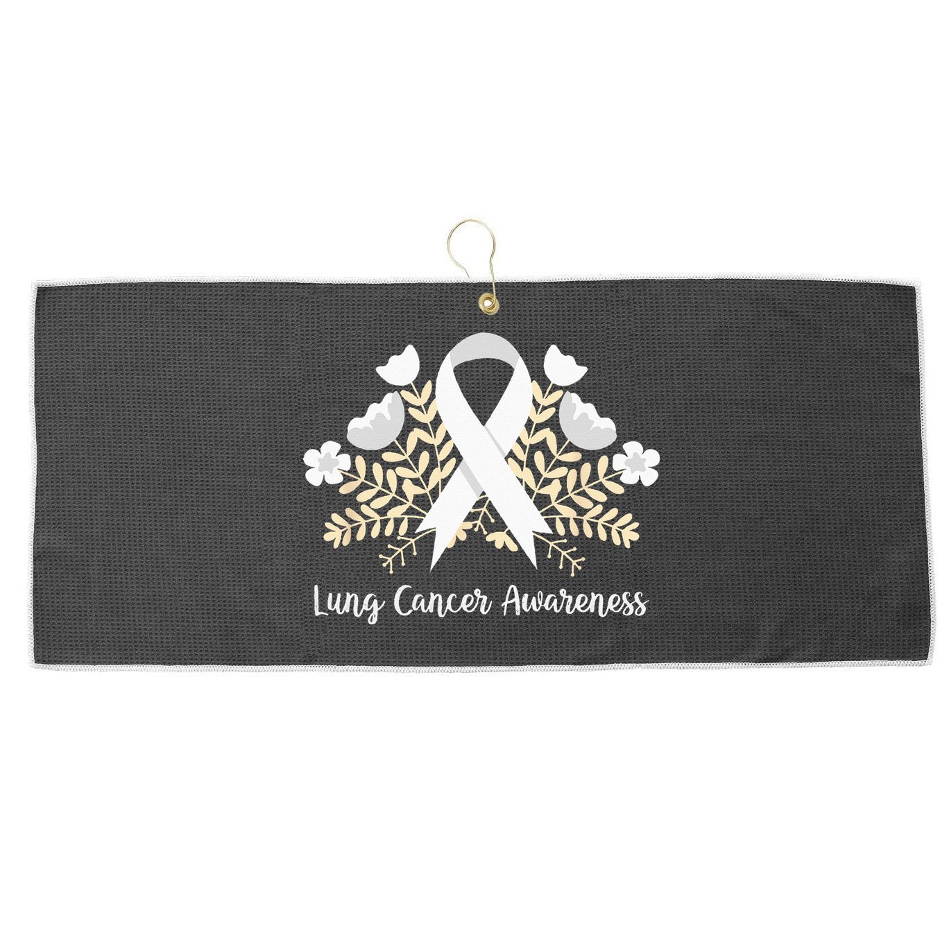 Lung Cancer Awareness Ribbon Lung Cancer Large Microfiber Waffle Golf Towel