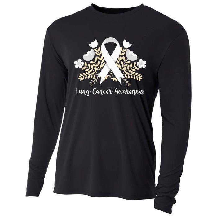 Lung Cancer Awareness Ribbon Lung Cancer Cooling Performance Long Sleeve Crew