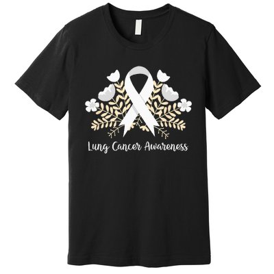 Lung Cancer Awareness Ribbon Lung Cancer Premium T-Shirt