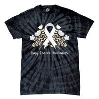 Lung Cancer Awareness Ribbon Lung Cancer Tie-Dye T-Shirt