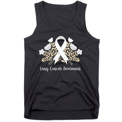 Lung Cancer Awareness Ribbon Lung Cancer Tank Top