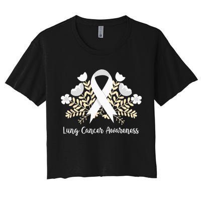 Lung Cancer Awareness Ribbon Lung Cancer Crop Top