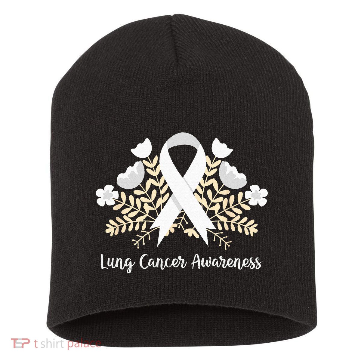 Lung Cancer Awareness Ribbon Lung Cancer Short Acrylic Beanie