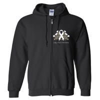 Lung Cancer Awareness Ribbon Lung Cancer Full Zip Hoodie