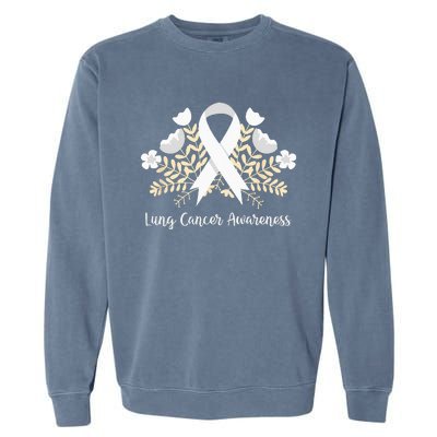 Lung Cancer Awareness Ribbon Lung Cancer Garment-Dyed Sweatshirt