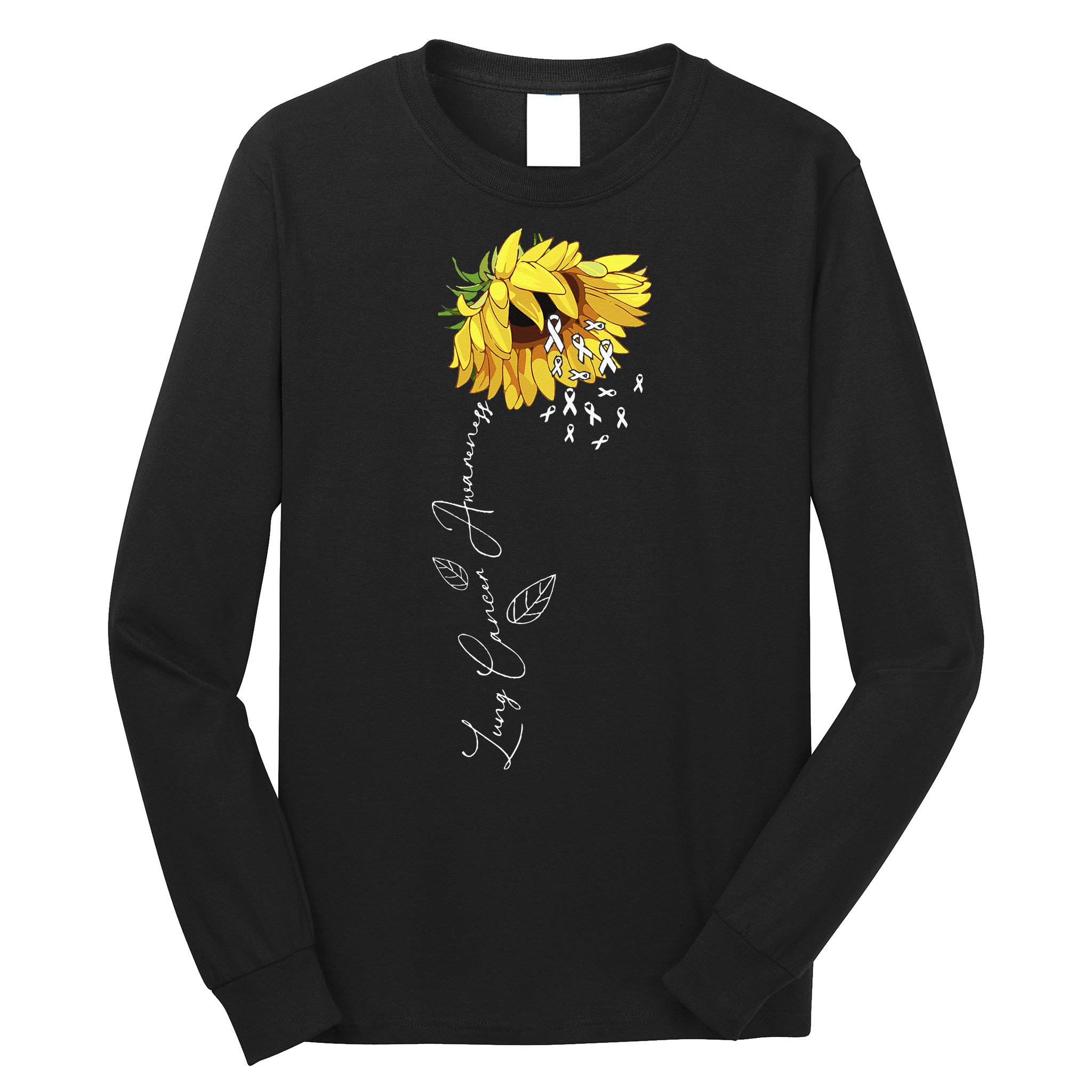 Lung Cancer Awareness Sunflower Long Sleeve Shirt