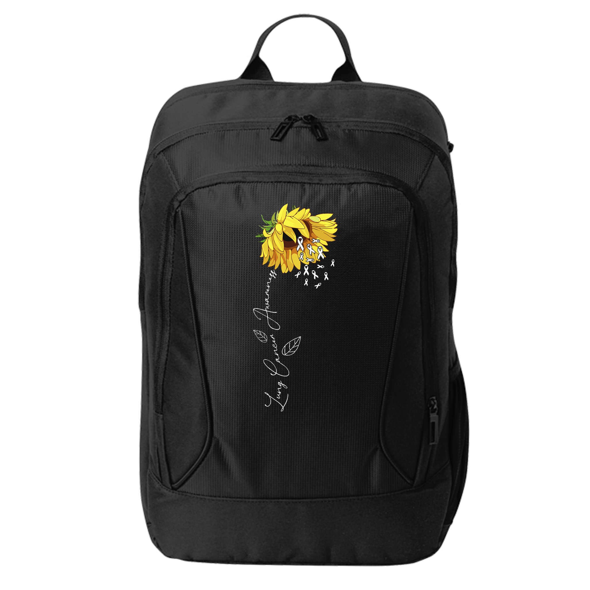 Lung Cancer Awareness Sunflower City Backpack