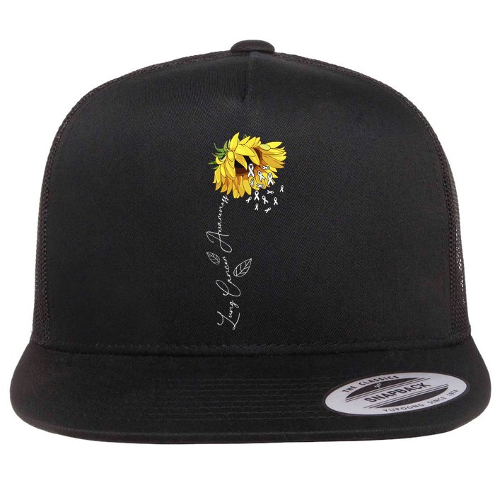 Lung Cancer Awareness Sunflower Flatbill Hat
