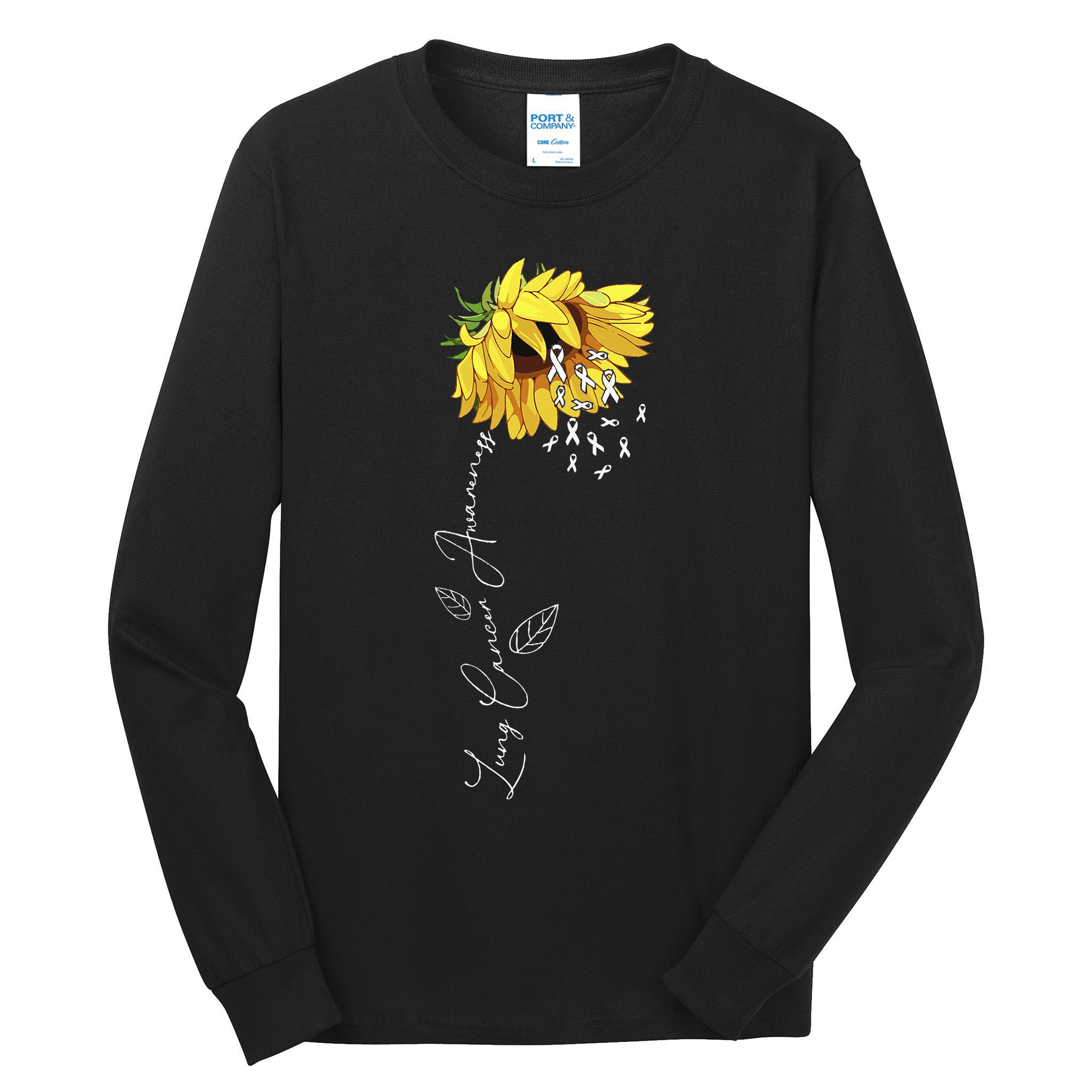 Lung Cancer Awareness Sunflower Tall Long Sleeve T-Shirt