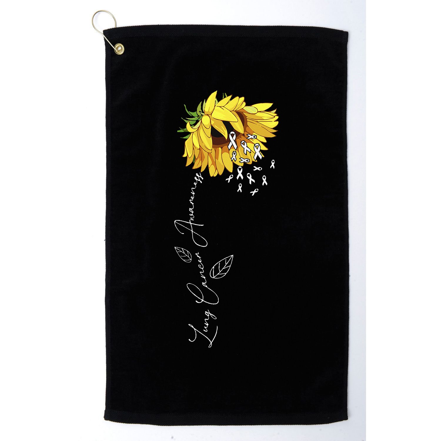 Lung Cancer Awareness Sunflower Golf Towel