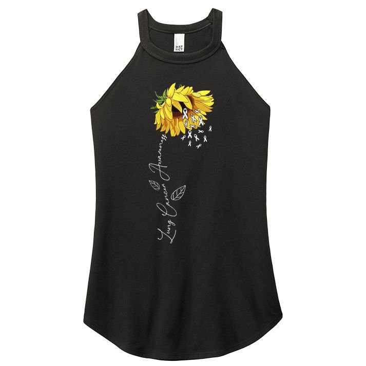 Lung Cancer Awareness Sunflower Women's Perfect Tri Rocker Tank
