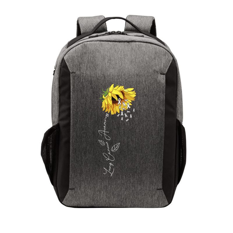 Lung Cancer Awareness Sunflower Vector Backpack