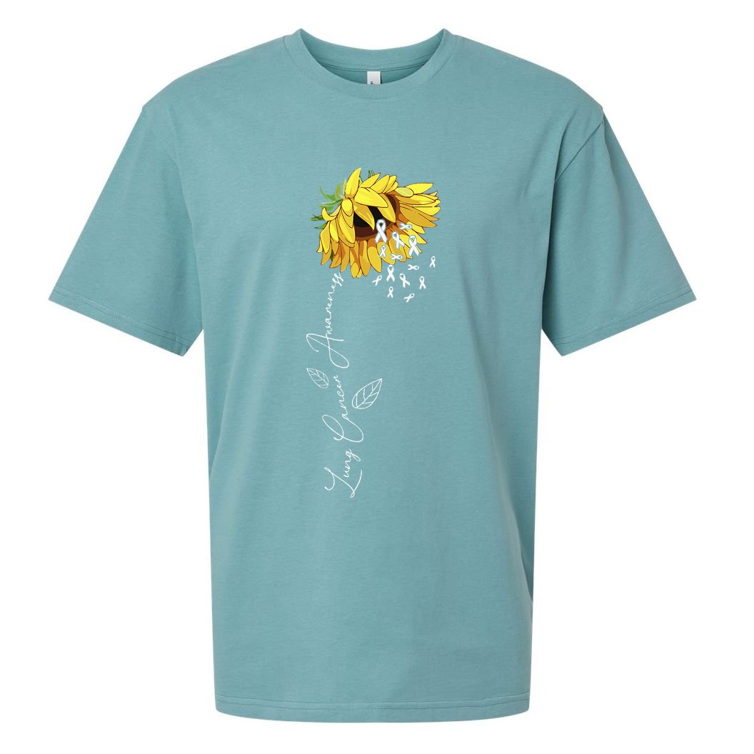 Lung Cancer Awareness Sunflower Sueded Cloud Jersey T-Shirt