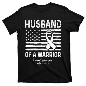 Lung Cancer Awareness Survivor Support Husband Of A Warrior T-Shirt