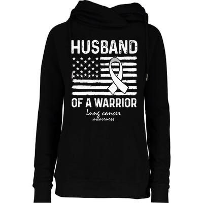 Lung Cancer Awareness Survivor Support Husband Of A Warrior Womens Funnel Neck Pullover Hood