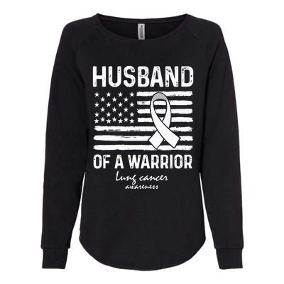 Lung Cancer Awareness Survivor Support Husband Of A Warrior Womens California Wash Sweatshirt