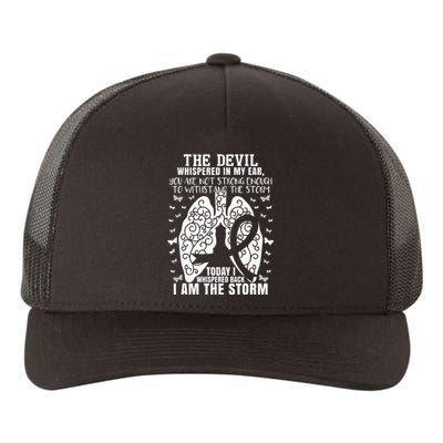 Lung Cancer Awareness Yupoong Adult 5-Panel Trucker Hat