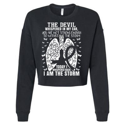 Lung Cancer Awareness Cropped Pullover Crew