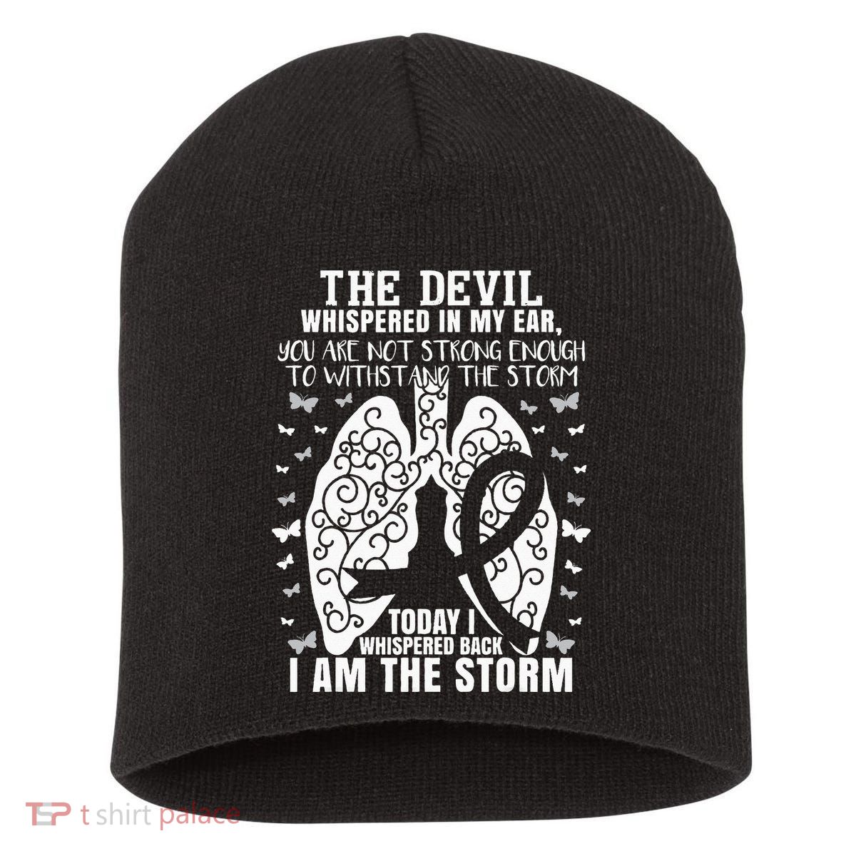 Lung Cancer Awareness Short Acrylic Beanie