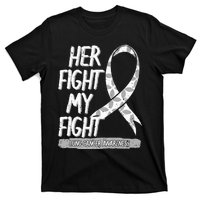 Lung Cancer Awareness White Ribbon Carcinoma Patient Gift T-Shirt