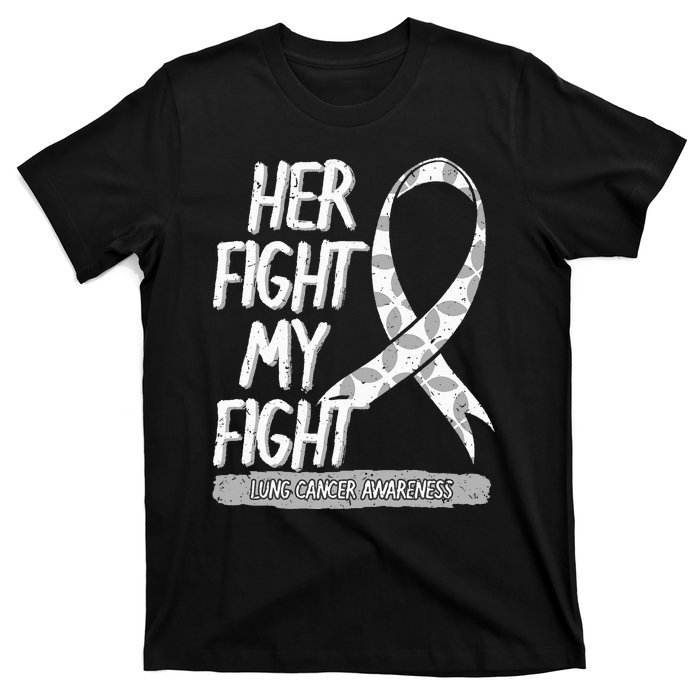 Lung Cancer Awareness White Ribbon Carcinoma Patient Gift T-Shirt